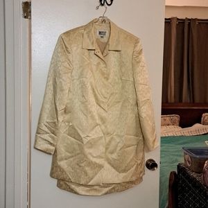 Morgan Miller size 16 yellow satin skirt suit